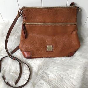 Dooney & Bourke Pebble Leather Crossbody Bag in Caramel Leather